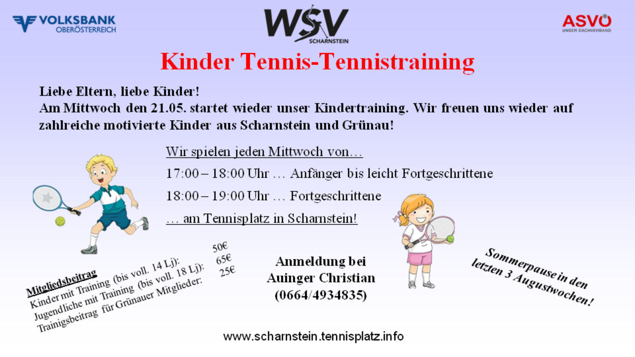 Ausschreibung Kindertraining