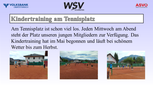 Kindertraining am Tennisplatz