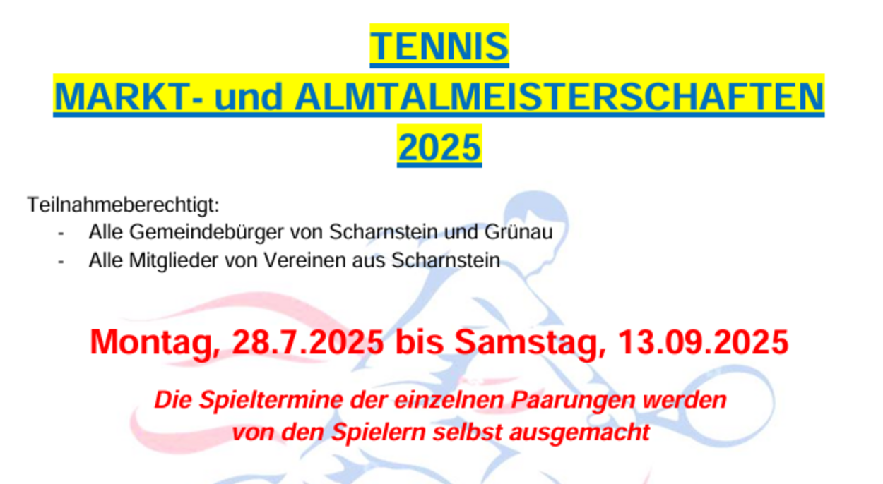 Auslosung Markt- und Almtalmeisterschaften 2025